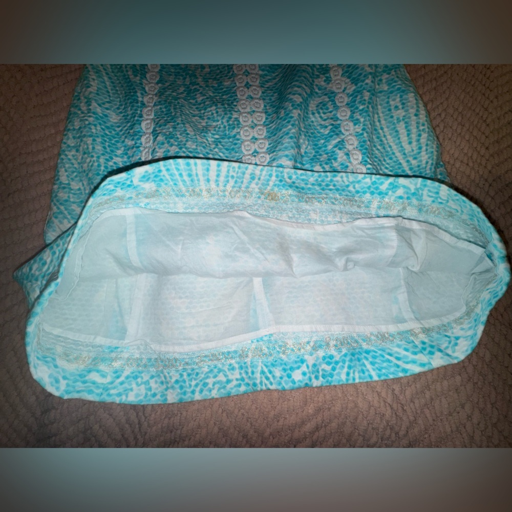 Lilly Pulitzer MacFarlane Shift Dress Shorely Blue Sea Cups Lace Trim Sz. 10 EUC - Picture 9 of 11